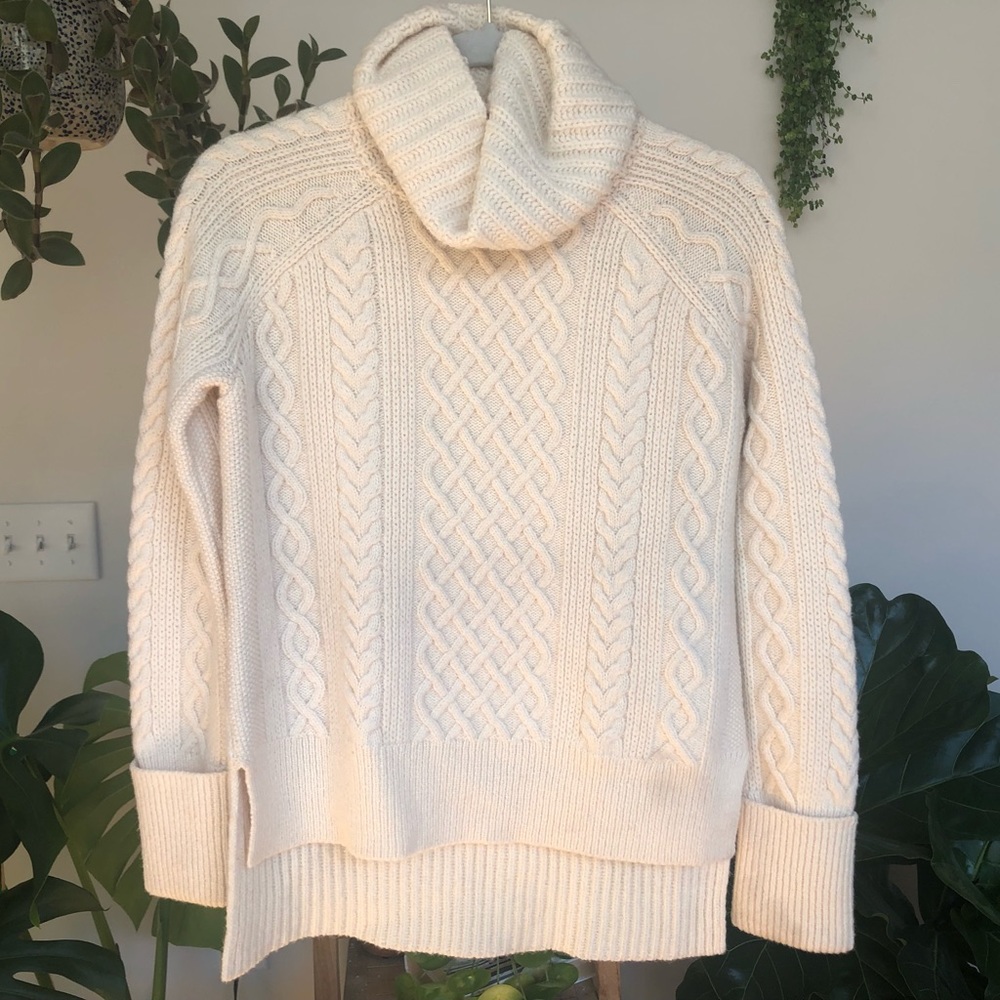 Madewell Cream Cable Knit Sweater